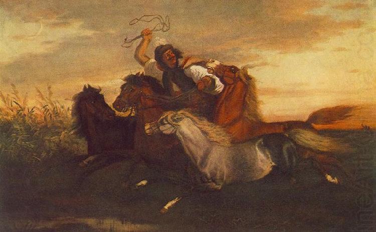 Karoly Lotz Galloping Outlaw china oil painting image